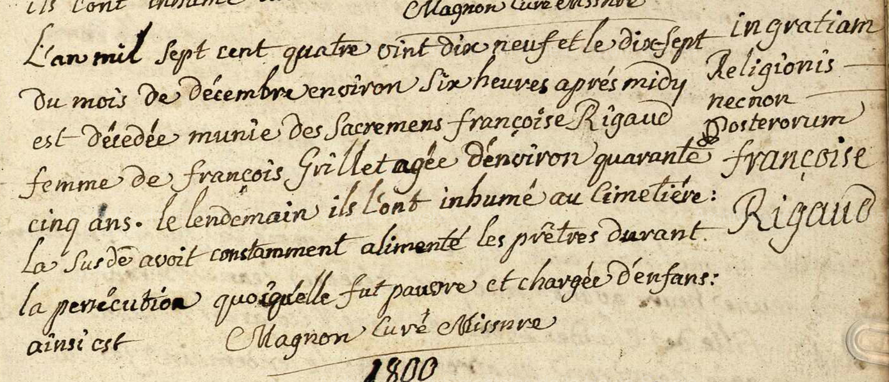 Généalogie Anecdotes 1799 Bonne Haute-Savoie Église Persécution