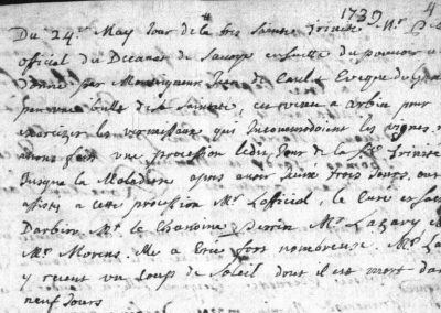 Généalogie Anecdotes Arbin 1739 Exorcisme Insolation