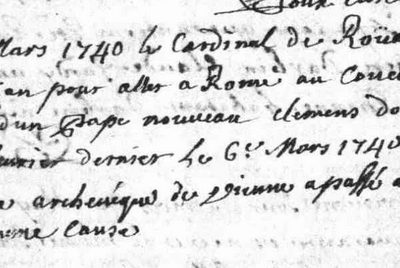 Généalogie Anecdotes Arbin Savoie 1740 Religion Conclaves