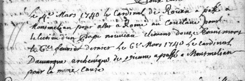 Généalogie Anecdotes Arbin Savoie 1740 Religion Conclaves